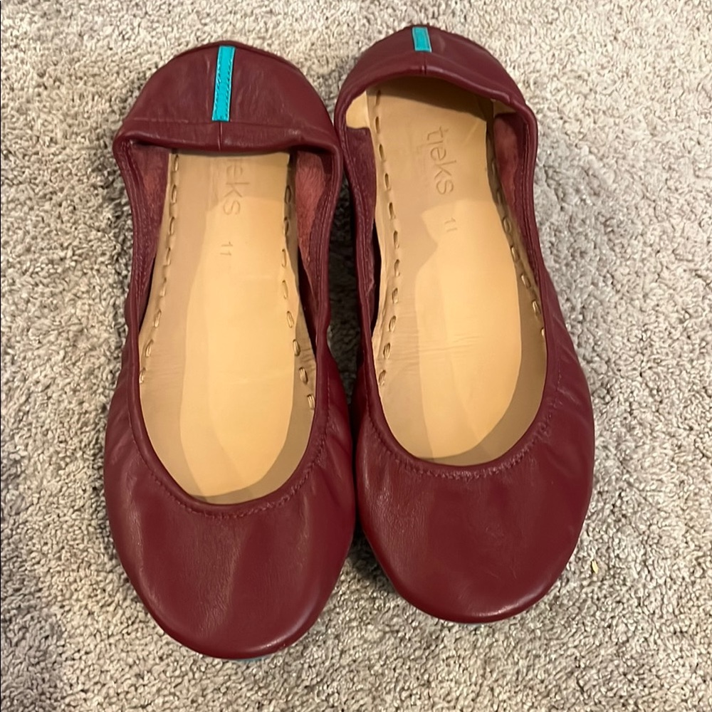 Tieks Burgundy Leather Flats 11